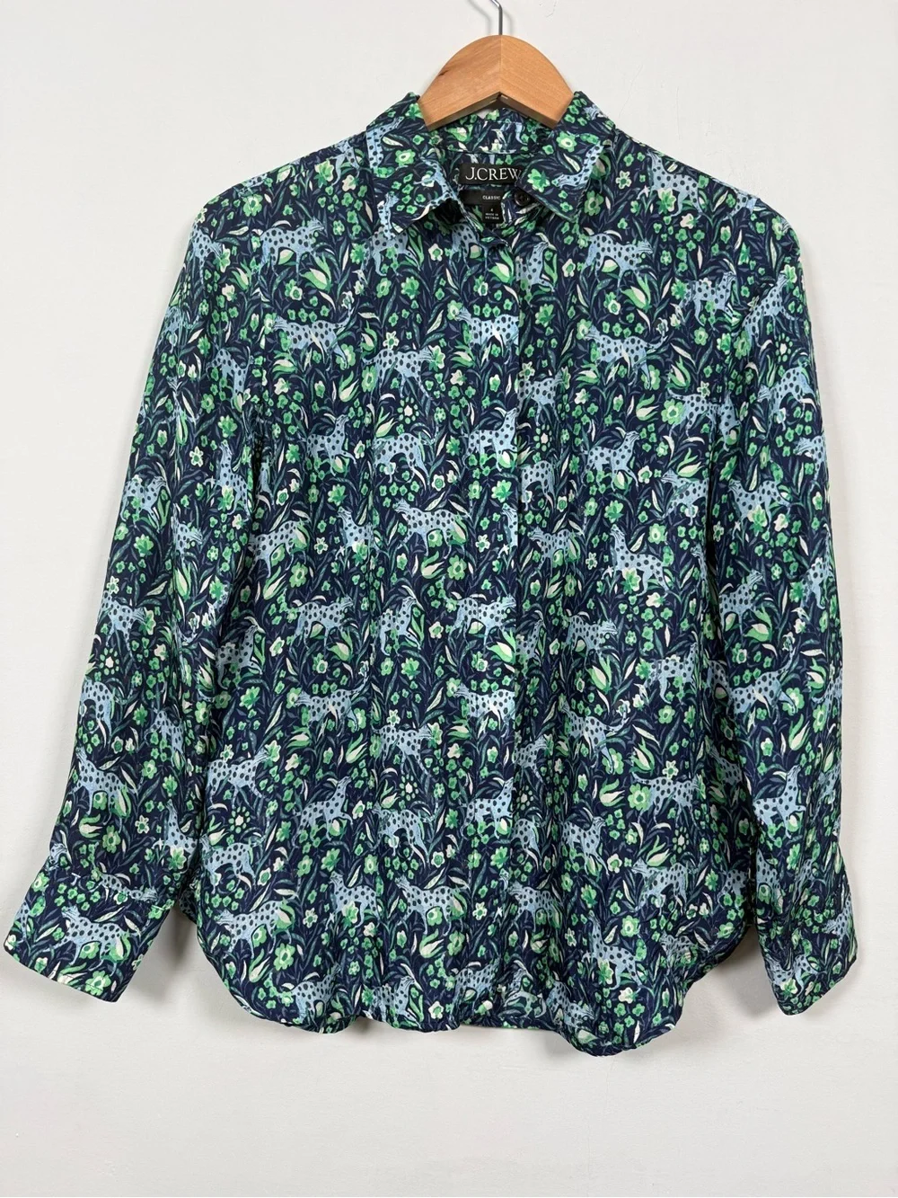 J. Crew Classic-fit shirt in fauna floral, Size 4, Like New!